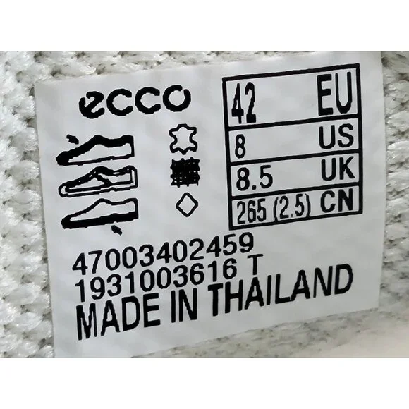 Ecco Danish Design Leather Shoes Size Mens 8 EUR 42 Beige Gray White 47003402459 - Picture 5 of 9